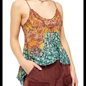 Free People Way You Walk Print Camisole In Wave Combo. Size XS. NWT